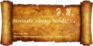 Hornyánszky Mihály névjegykártya