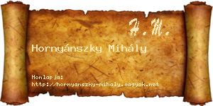 Hornyánszky Mihály névjegykártya
