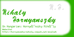 mihaly hornyanszky business card